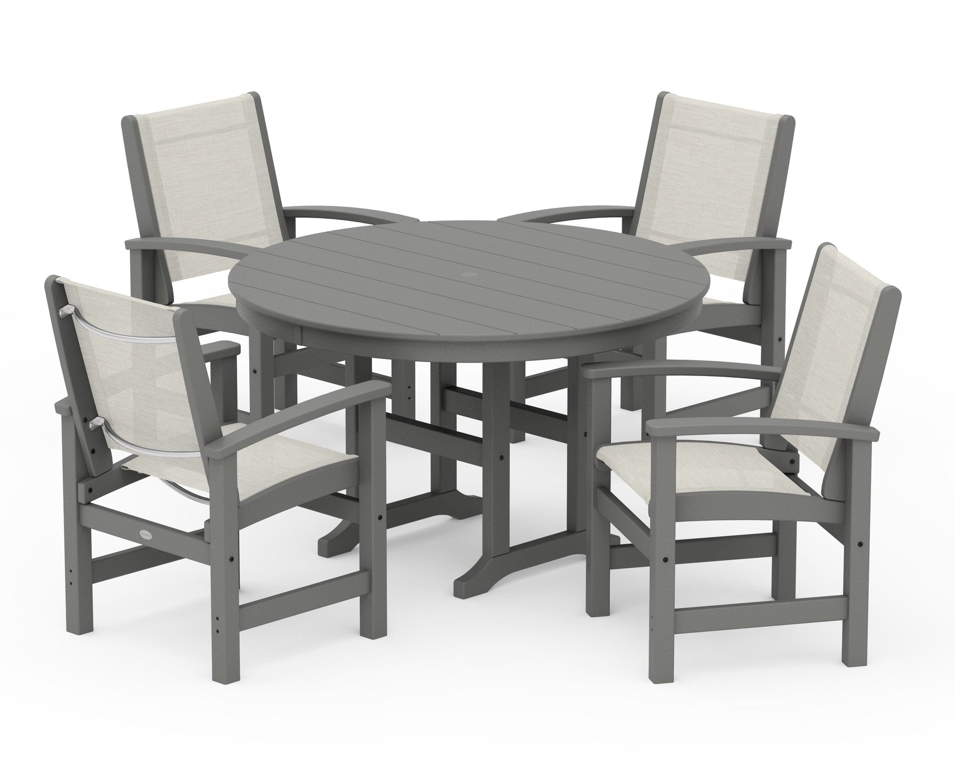 Coastal 5-Piece Round Farmhouse Dining Set