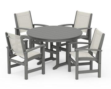 Coastal 5-Piece Round Farmhouse Dining Set