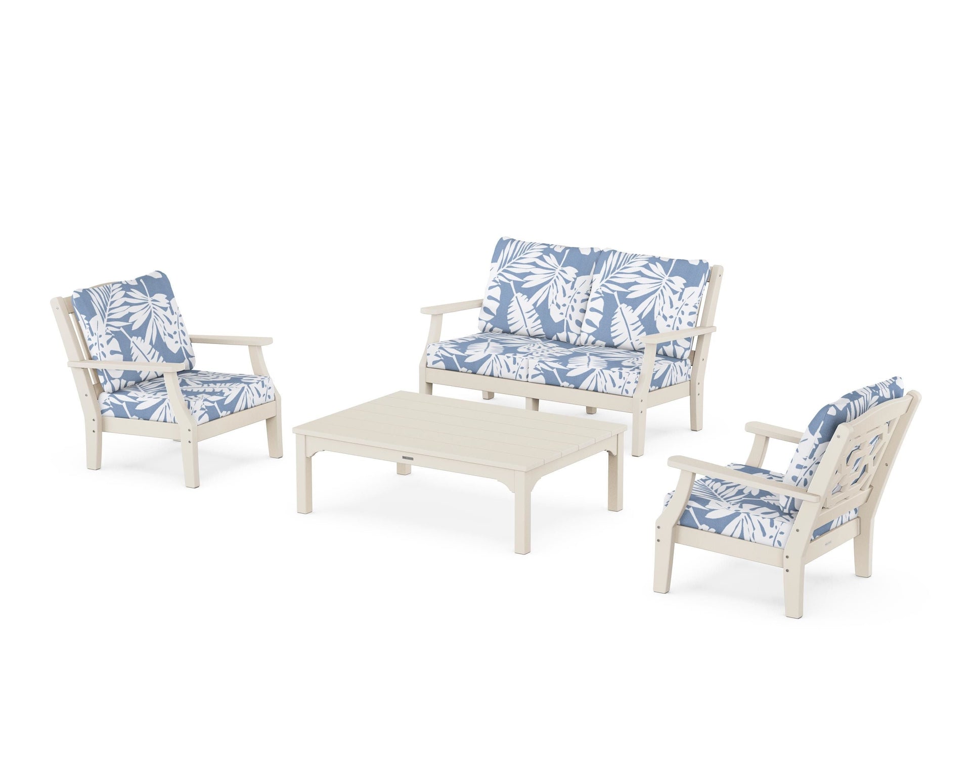 Chinoiserie 4-Piece Deep Seating Set with Loveseat