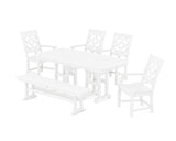 Chinoiserie 6-Piece Dining Set with Bench