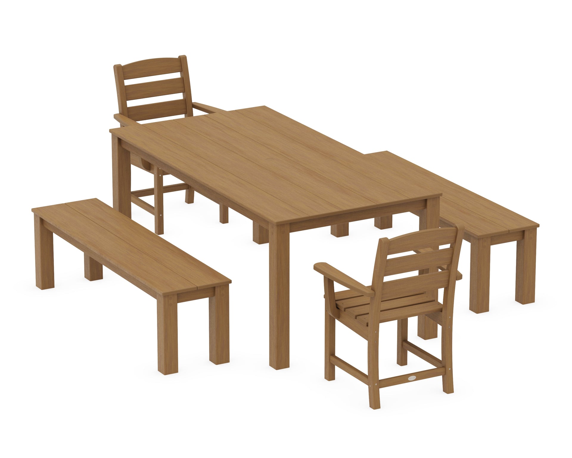 Lakeside 5-Piece Parsons Dining Set with Benches