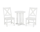Braxton Side Chair 3-Piece Round Bistro Dining Set
