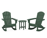 Nautical 3-Piece Adirondack Rocking Chair Set
