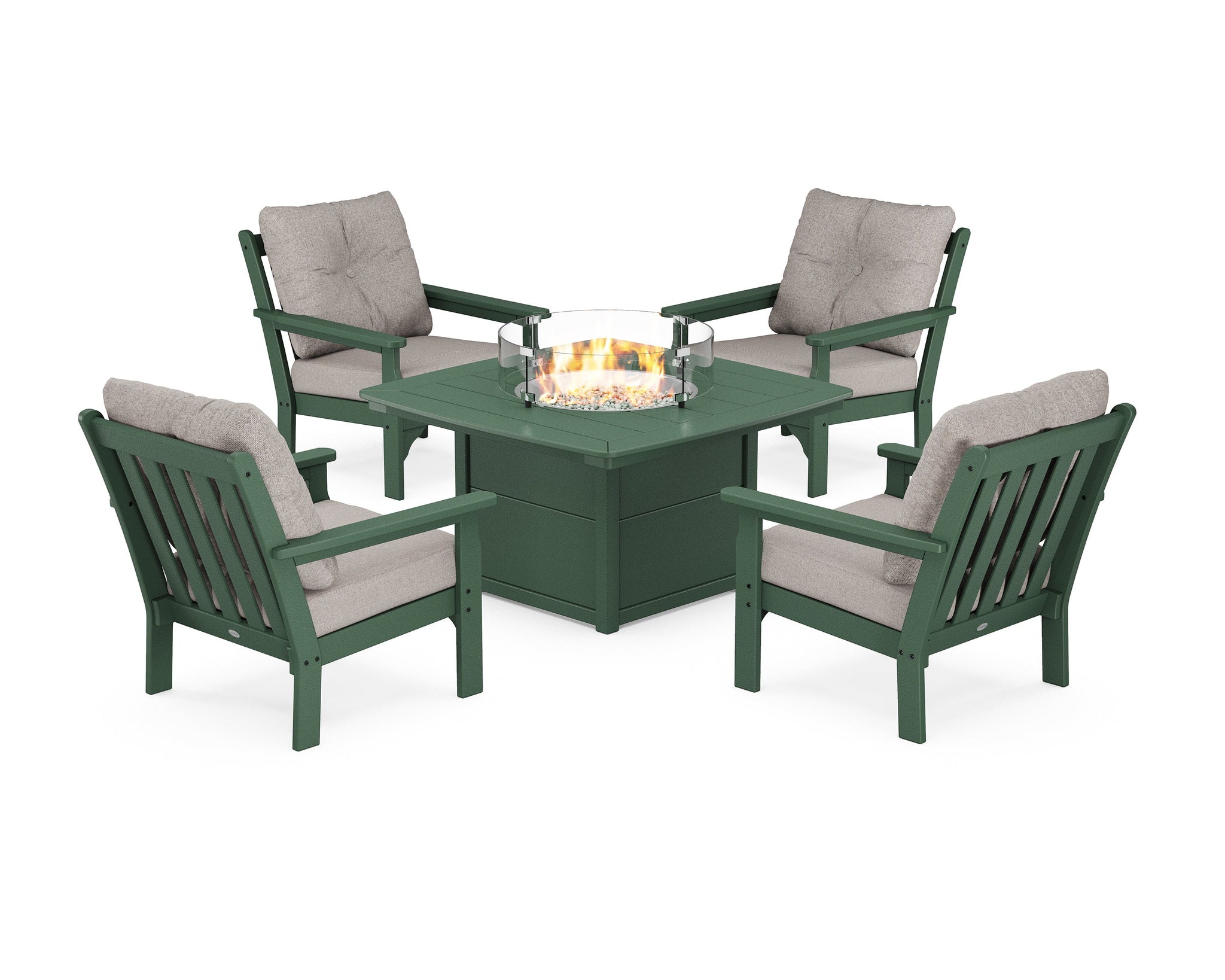 Vineyard 5-Piece Conversation Set with Fire Pit Table