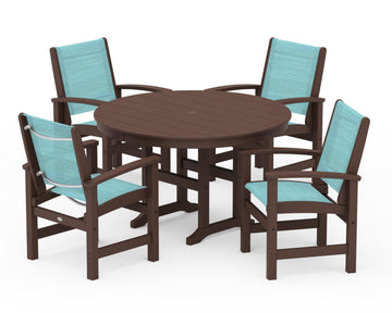 Coastal 5-Piece Round Farmhouse Dining Set
