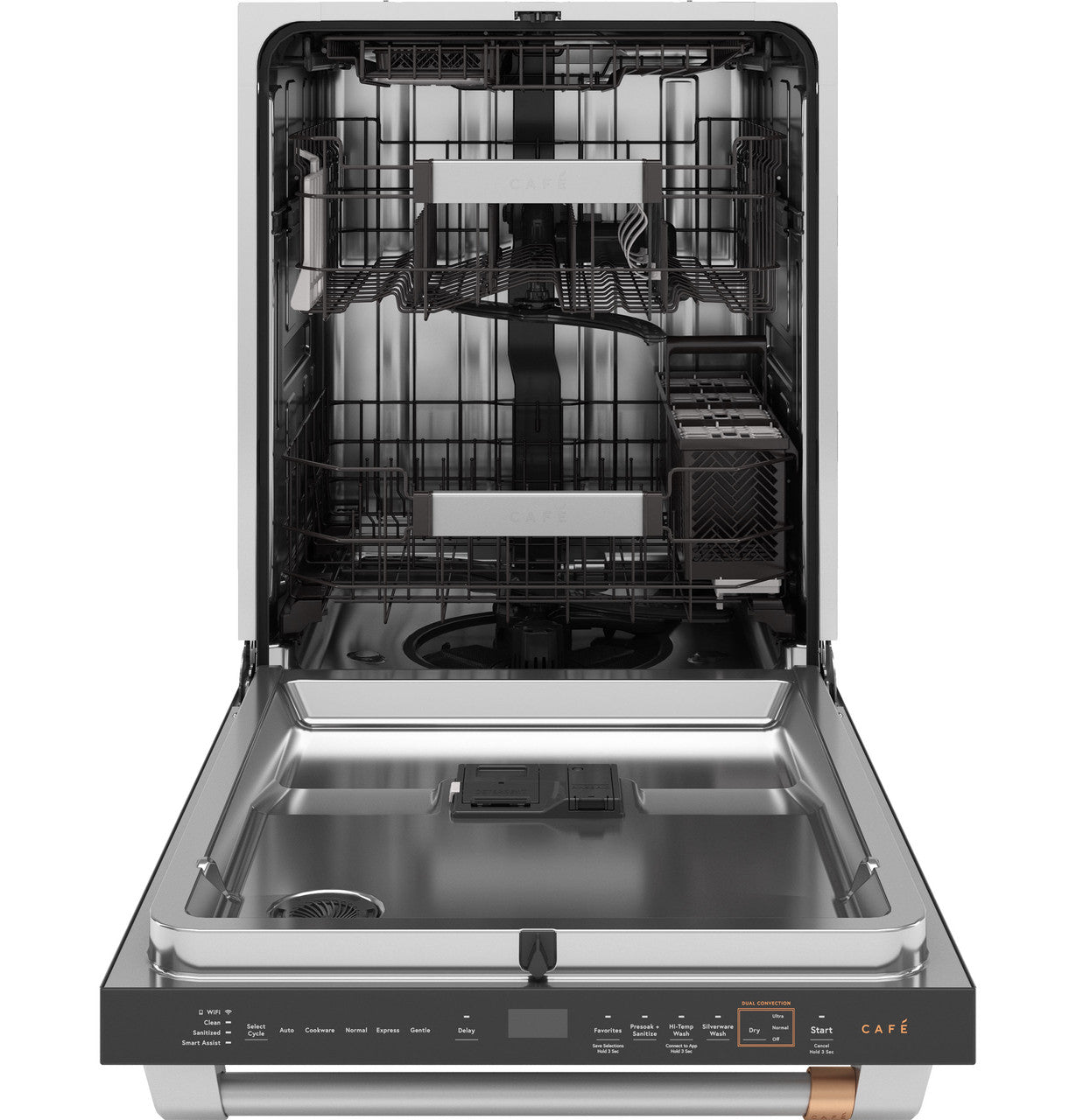 CAFÉ™ CustomFit ENERGY STAR Stainless Interior Smart Dishwasher with Ultra Wash Top Rack and Dual Convection Ultra Dry, LED Lights, 39 dBA