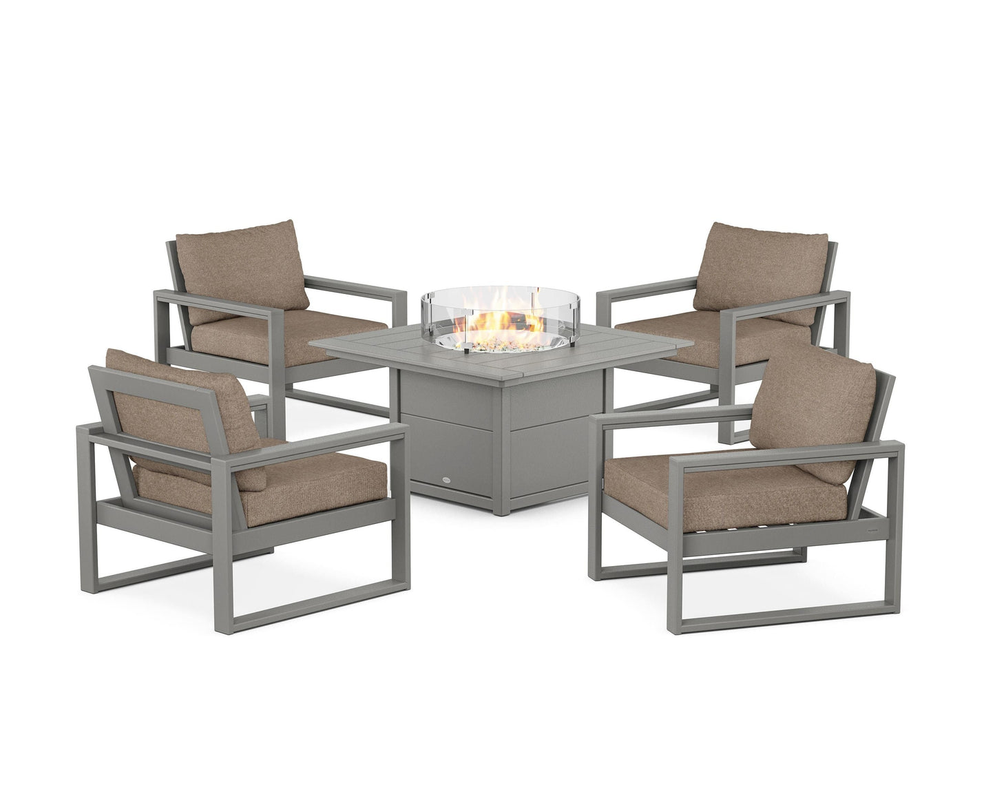 EDGE Sectional 5-Piece Deep Seating Set with Fire Pit Table