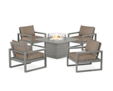 EDGE Sectional 5-Piece Deep Seating Set with Fire Pit Table