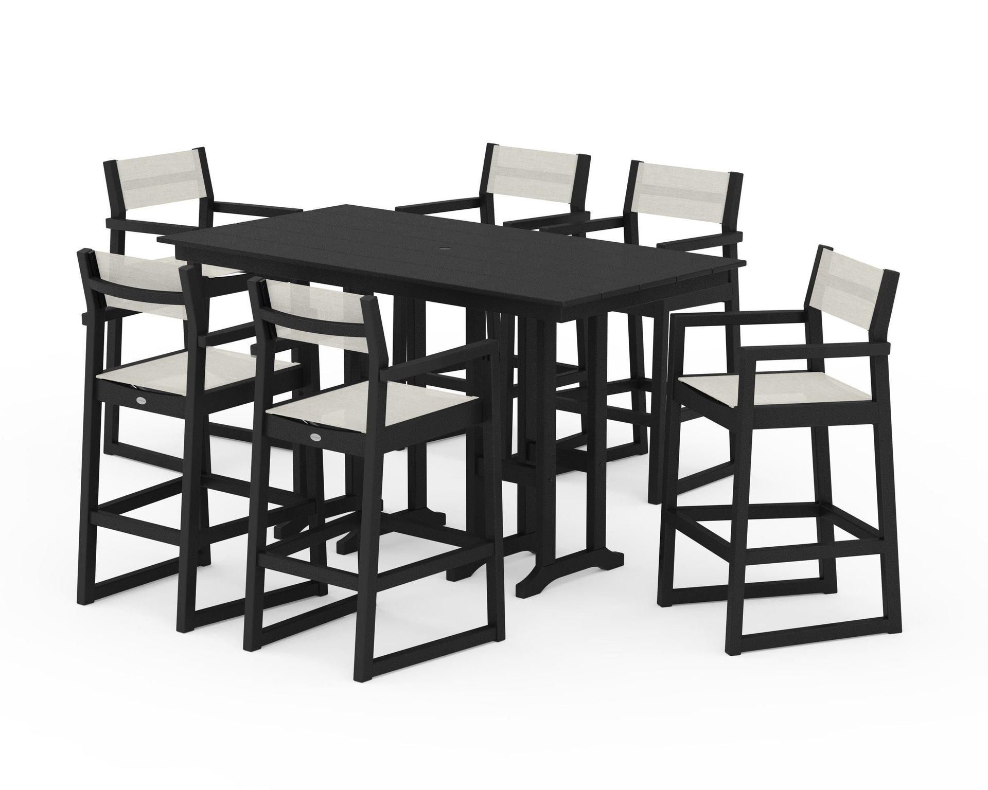 EDGE Sling Arm Chair 7-Piece Farmhouse Bar Set