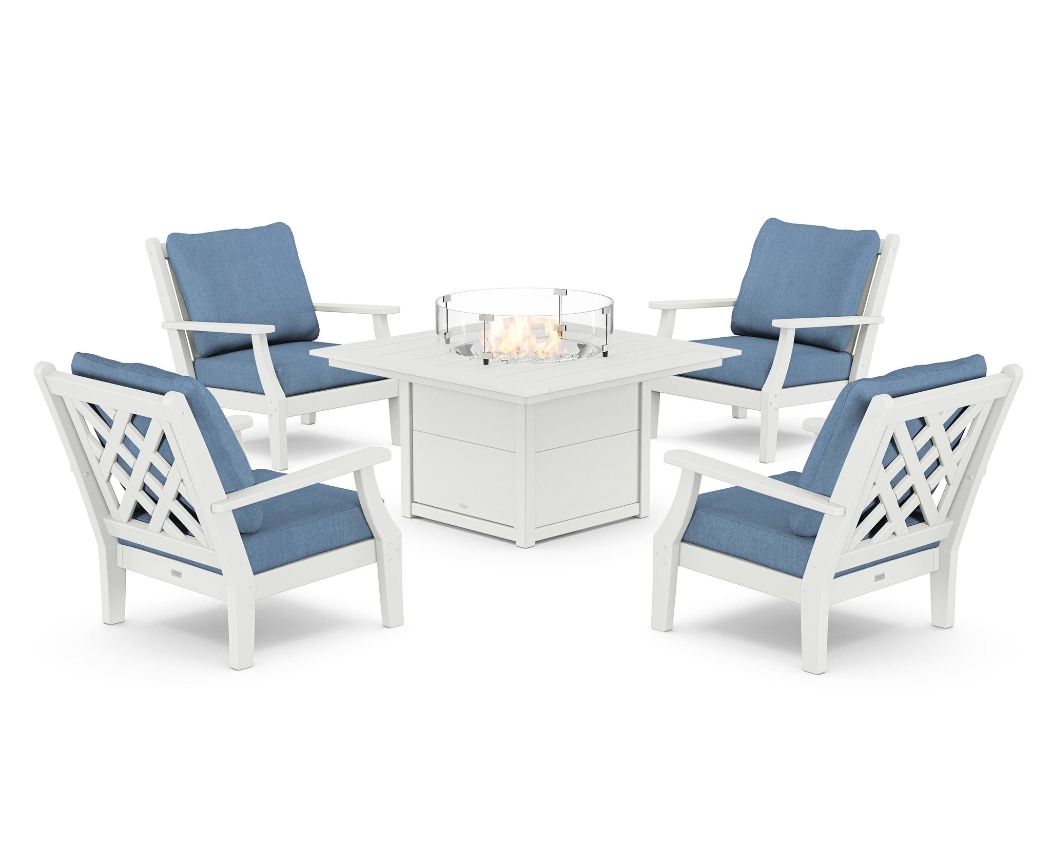 Wovendale 5-Piece Deep Seating Set with Fire Pit Table