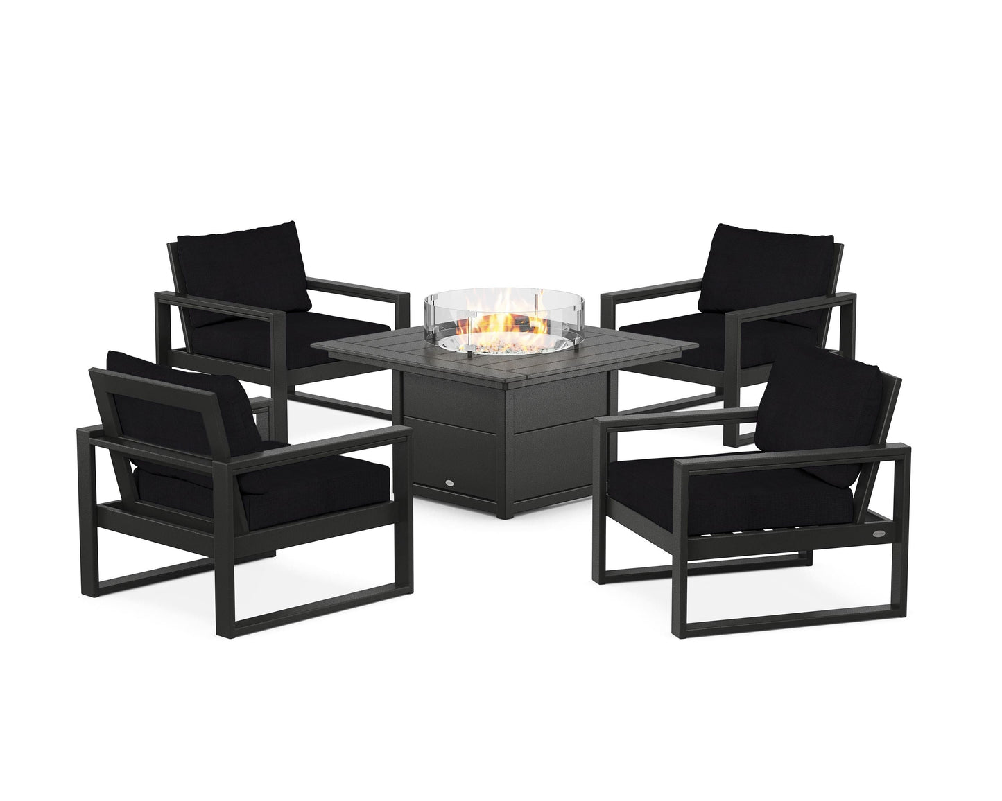EDGE Sectional 5-Piece Deep Seating Set with Fire Pit Table