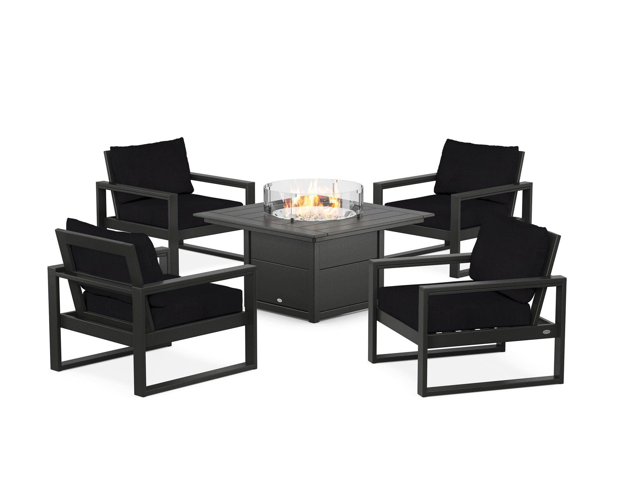 EDGE Sectional 5-Piece Deep Seating Set with Fire Pit Table