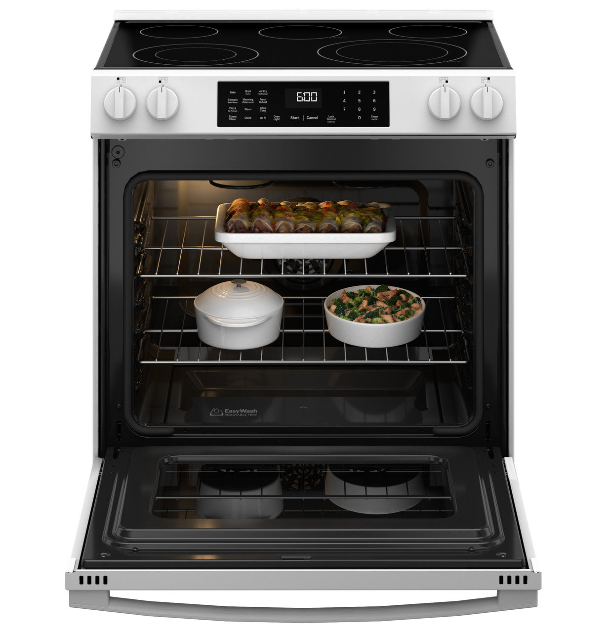 GE® ENERGY STAR® 30" Slide-In Electric Convection Range with No Preheat Air Fry and EasyWash™ Oven Tray