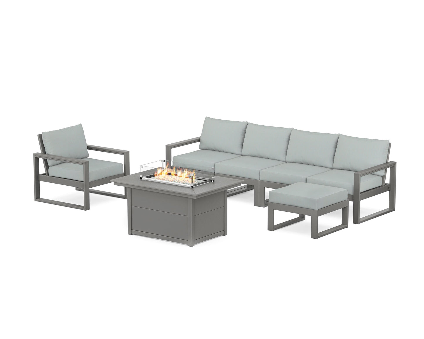 EDGE Sectional Lounge and Fire Pit Set