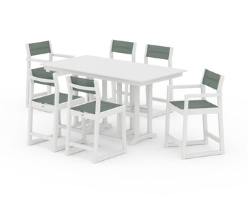 EDGE Sling 7-Piece Farmhouse Counter Set with Trestle Legs