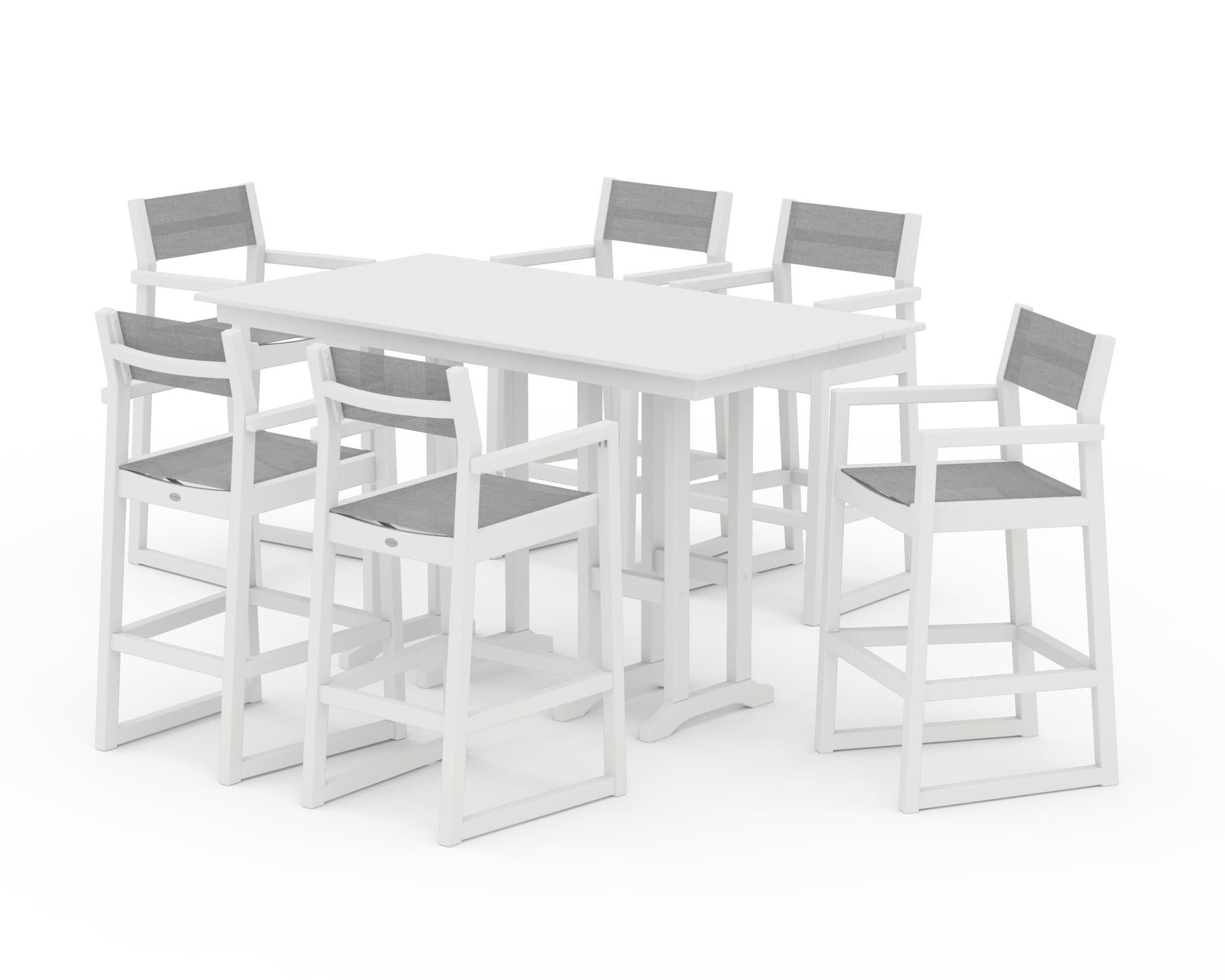 EDGE Sling Arm Chair 7-Piece Farmhouse Bar Set