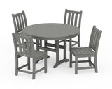 Traditional Garden Side Chair 5-Piece Round Farmhouse Dining Set