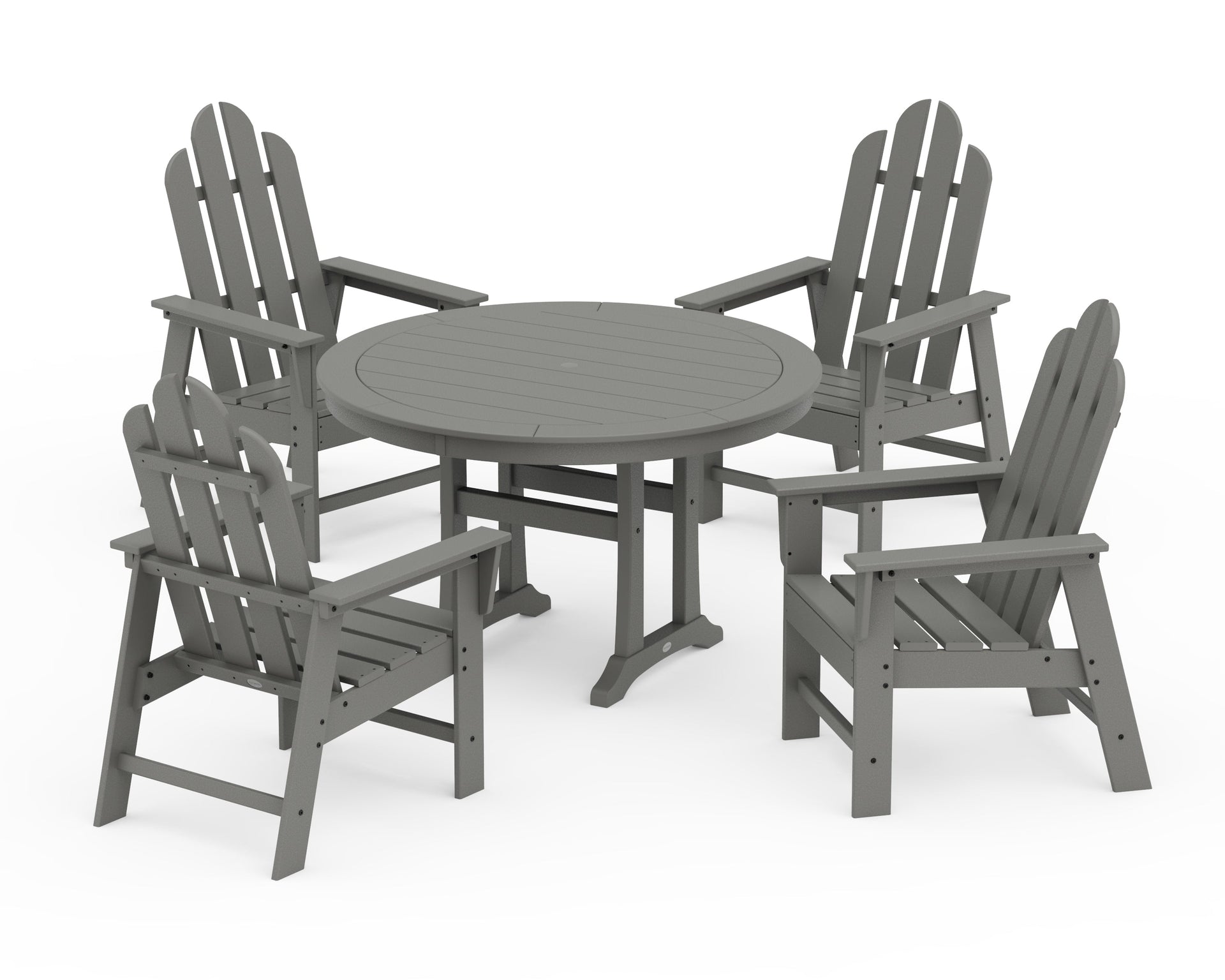 Long Island 5-Piece Round Dining Set with Trestle Legs