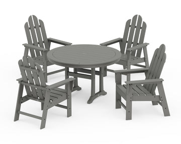 Long Island 5-Piece Round Dining Set with Trestle Legs