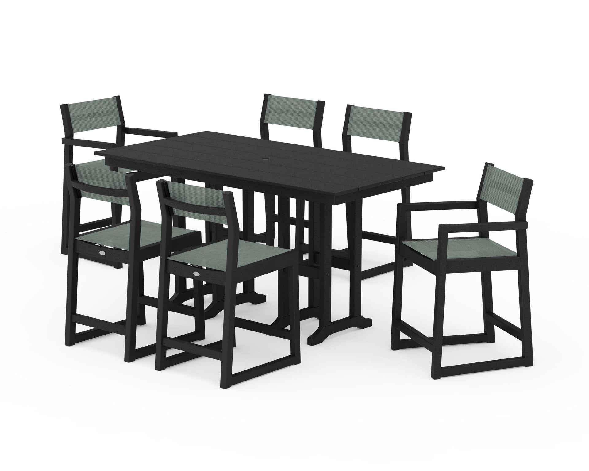 EDGE Sling 7-Piece Farmhouse Counter Set with Trestle Legs
