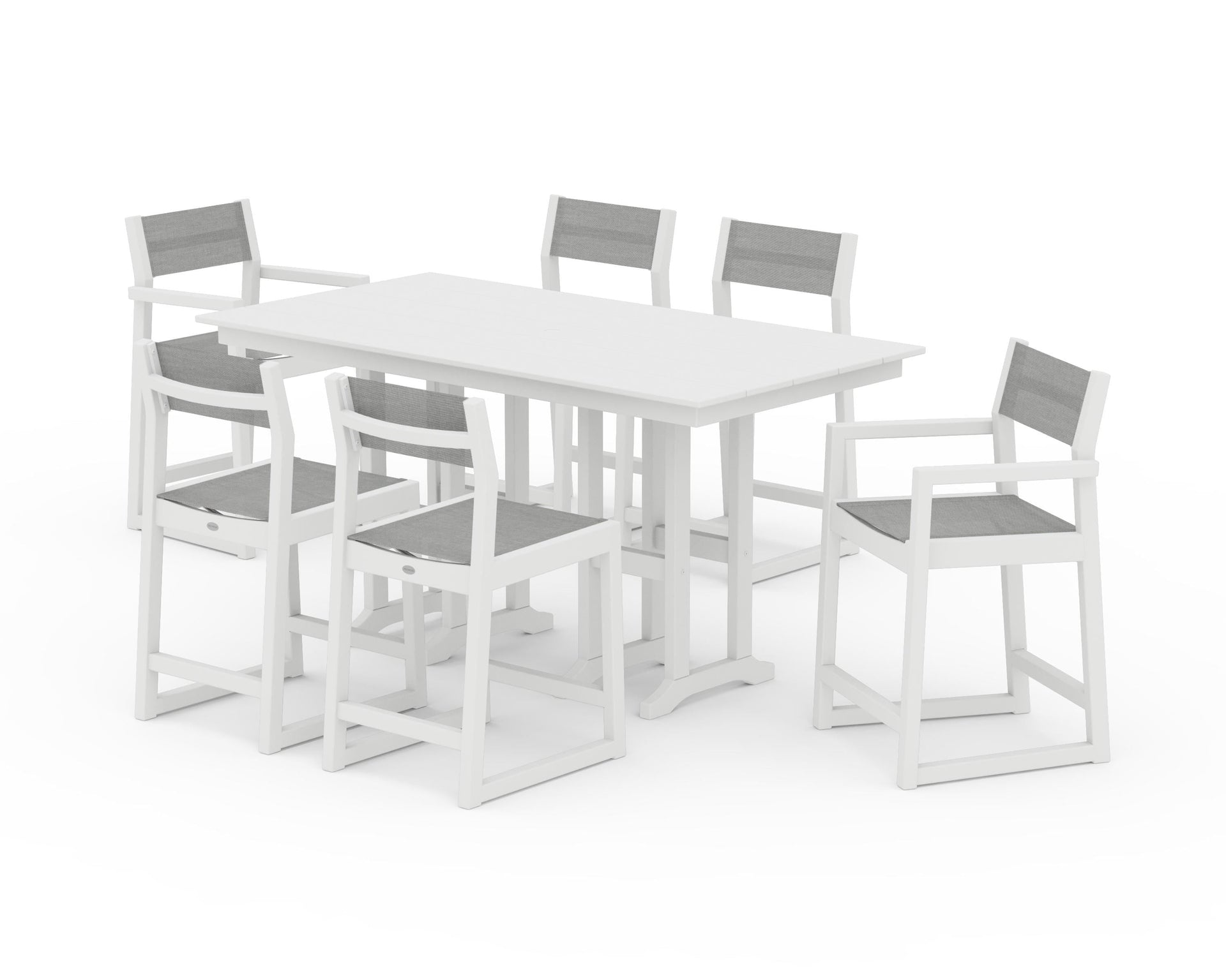 EDGE Sling 7-Piece Farmhouse Counter Set with Trestle Legs