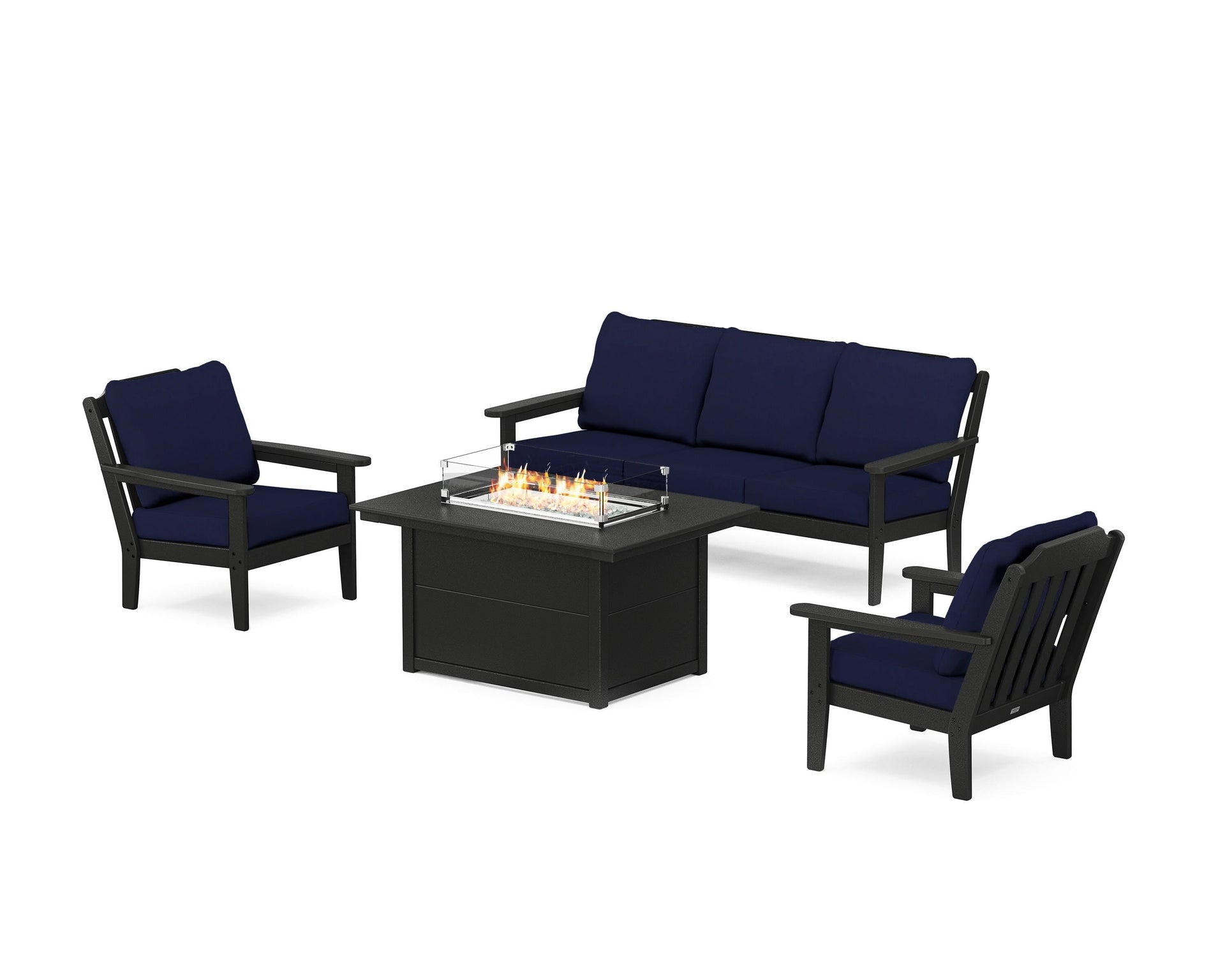 Cottage Deep Seating Fire Pit Table Set