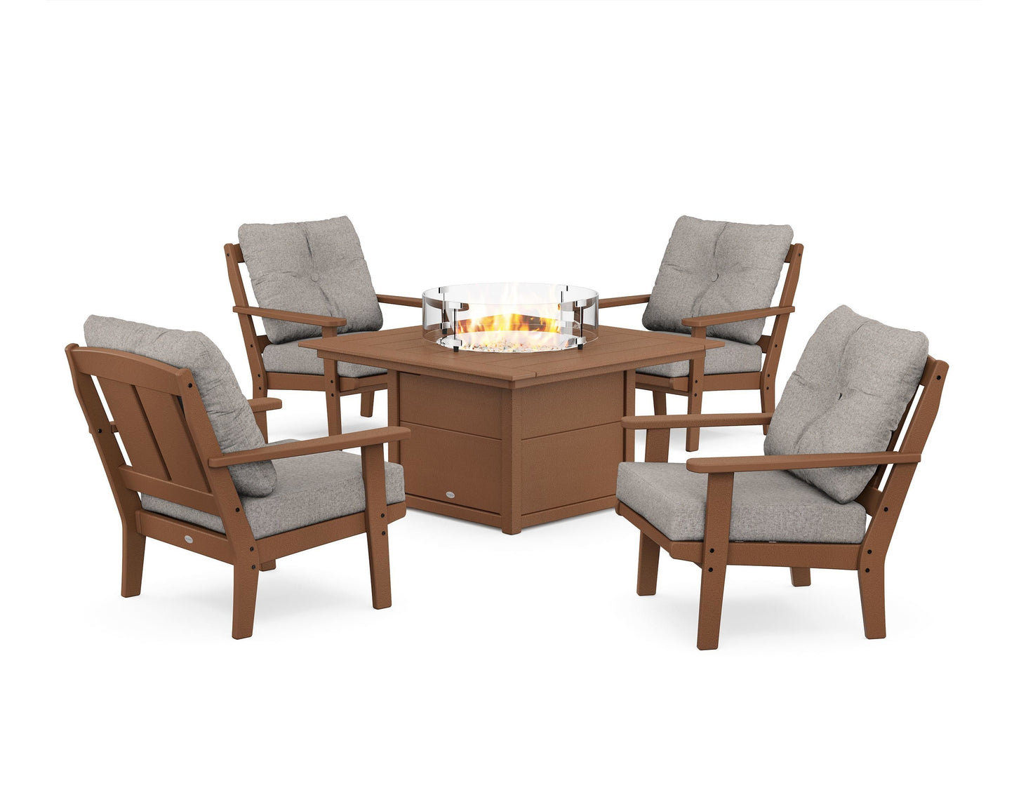 Mission 5-Piece Deep Seating Set with Fire Pit Table