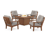 Mission 5-Piece Deep Seating Set with Fire Pit Table