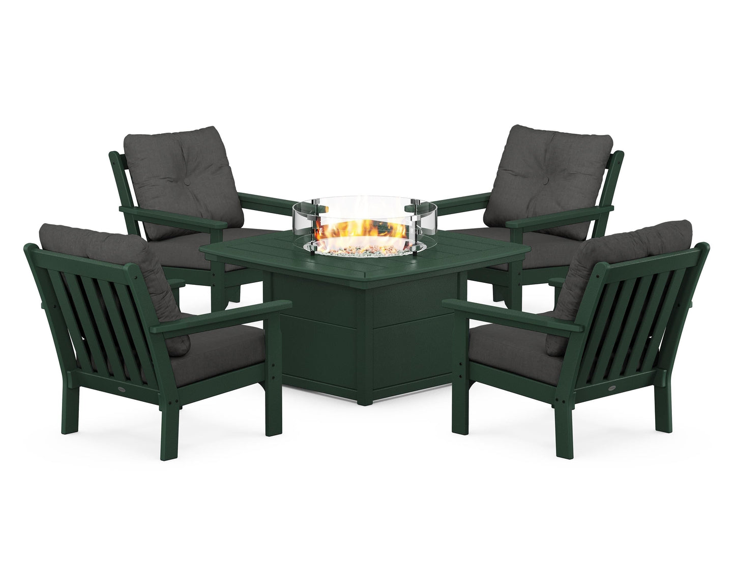 Vineyard 5-Piece Conversation Set with Fire Pit Table