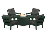 Vineyard 5-Piece Conversation Set with Fire Pit Table