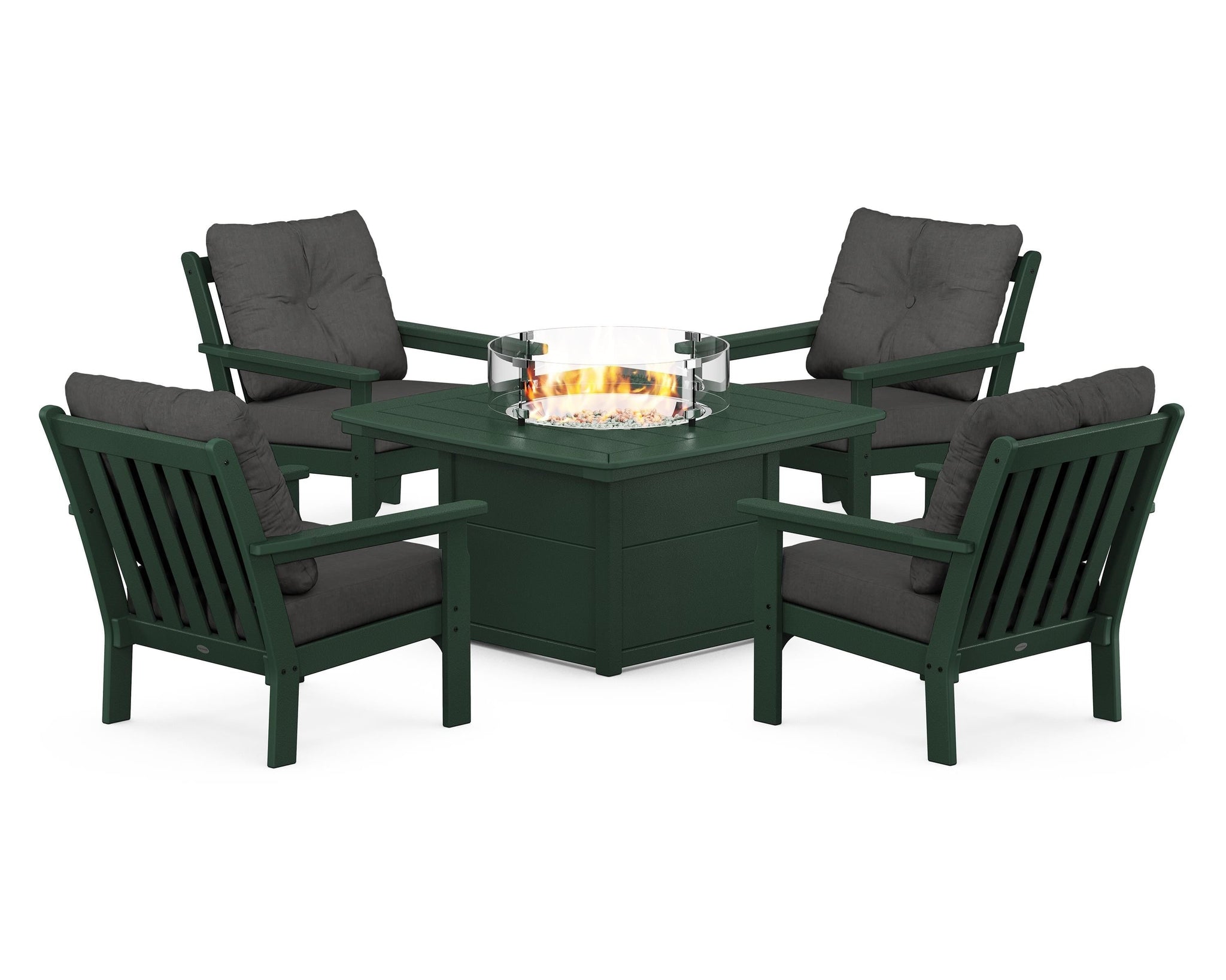Vineyard 5-Piece Conversation Set with Fire Pit Table