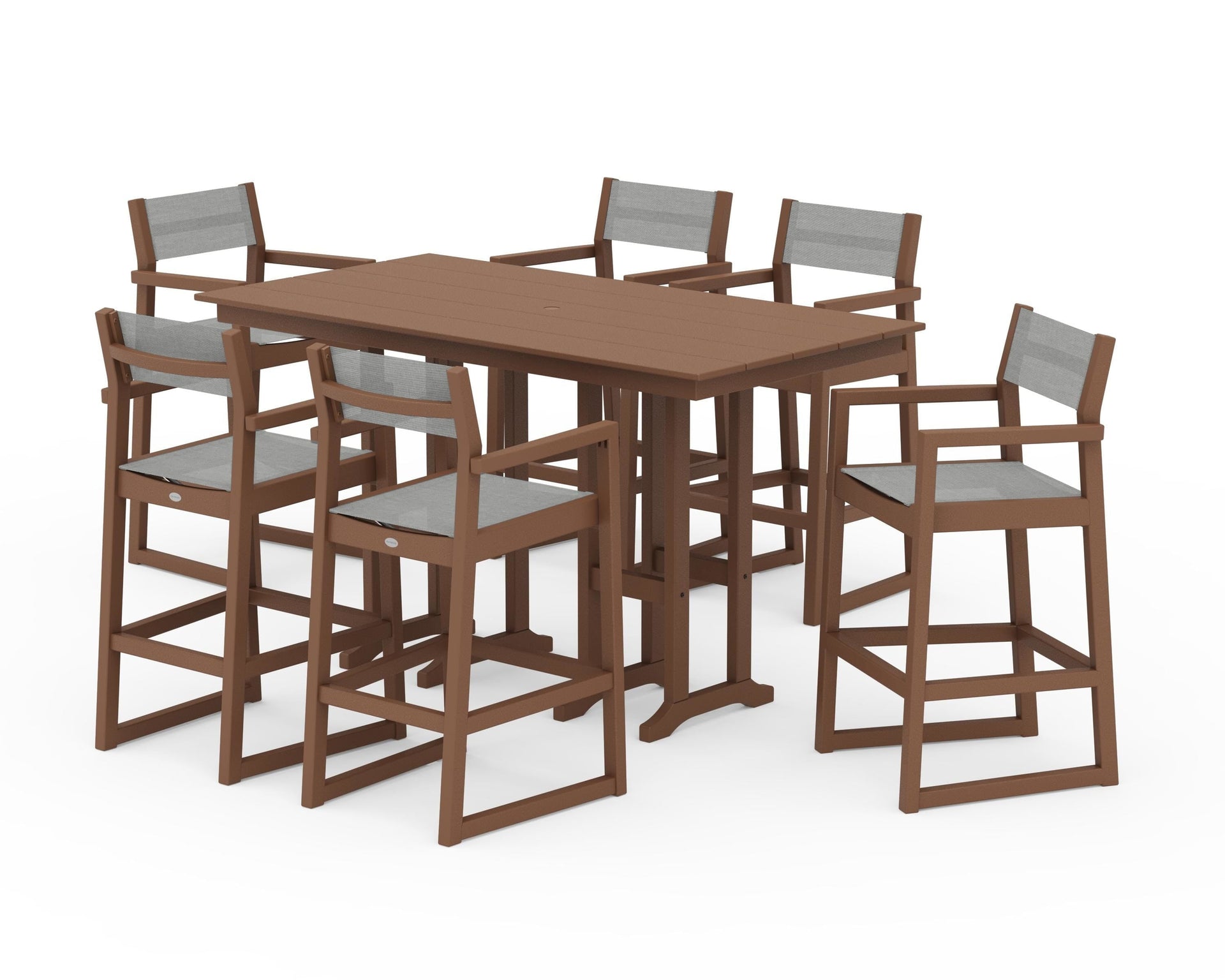EDGE Sling Arm Chair 7-Piece Farmhouse Bar Set