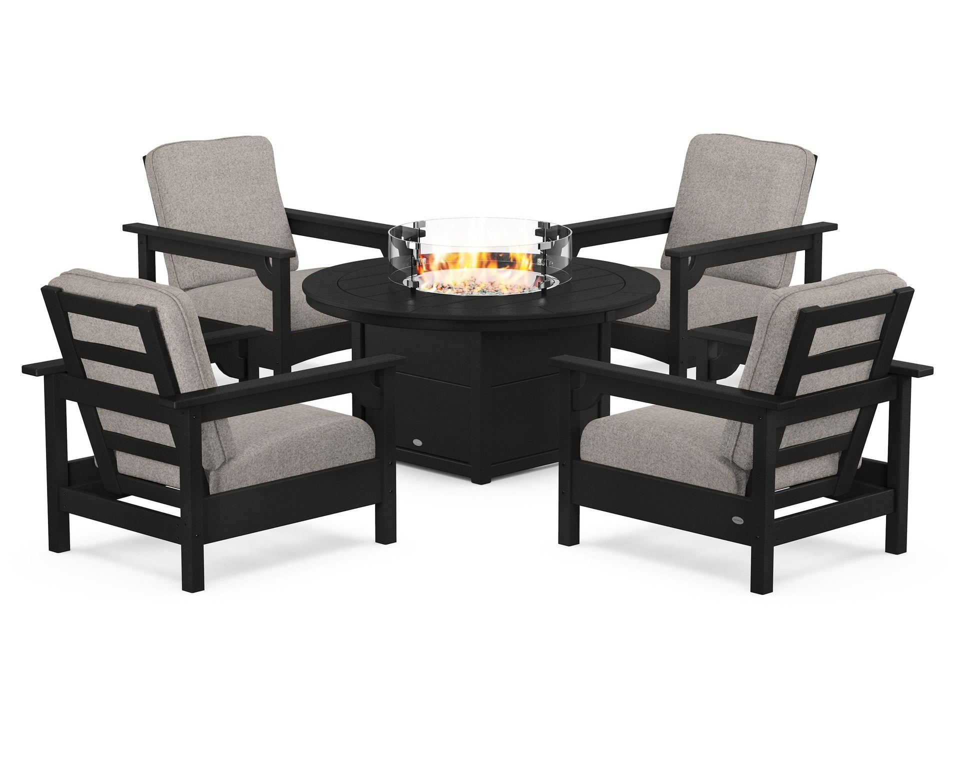 Club 5-Piece Conversation Set with Fire Pit Table