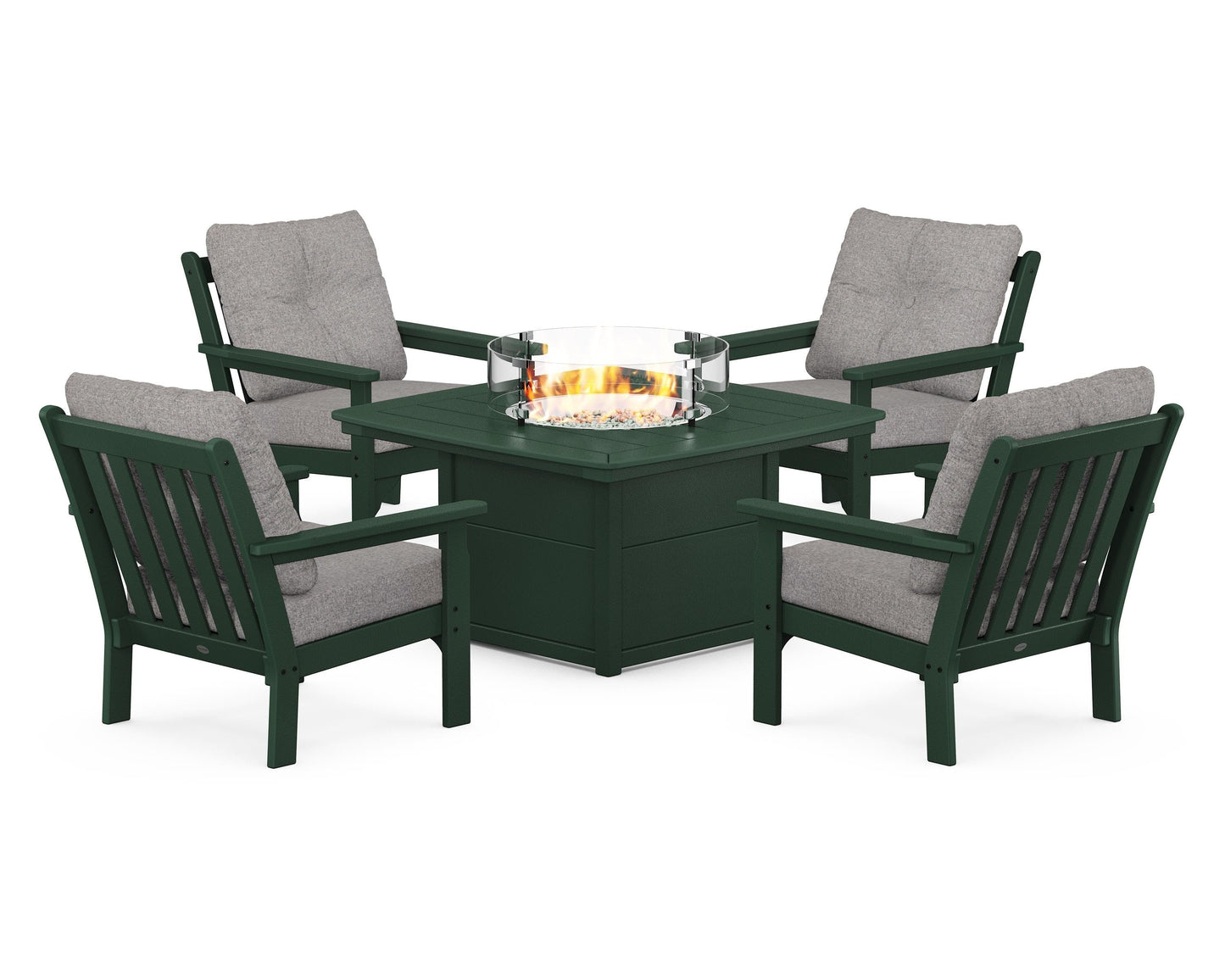 Vineyard 5-Piece Conversation Set with Fire Pit Table