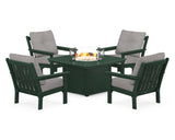 Vineyard 5-Piece Conversation Set with Fire Pit Table