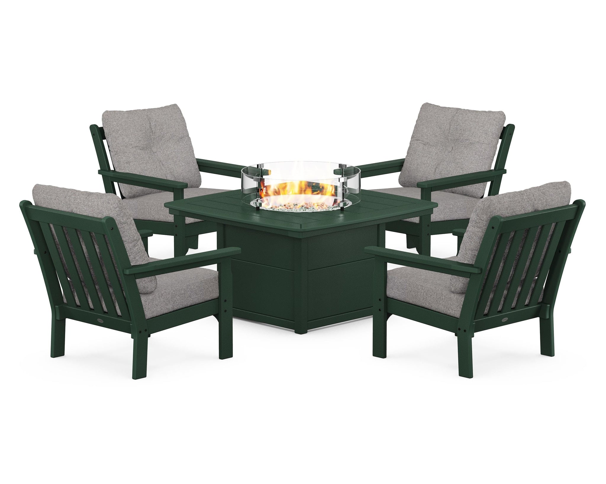 Vineyard 5-Piece Conversation Set with Fire Pit Table