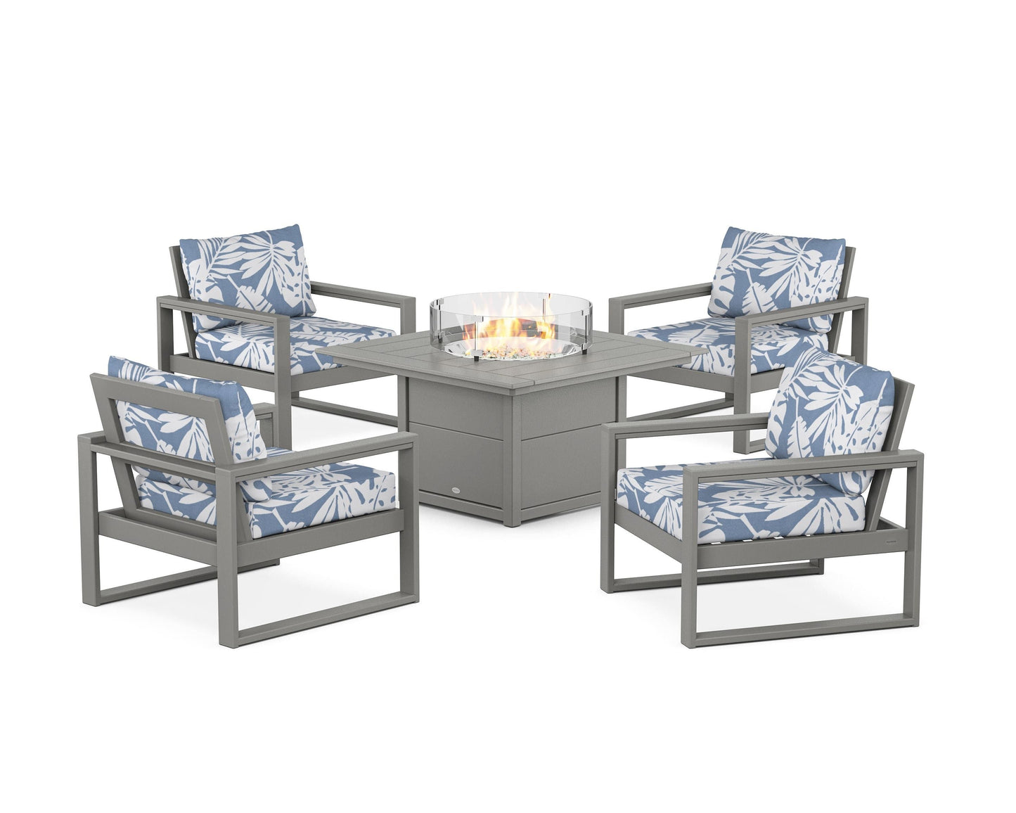 EDGE Sectional 5-Piece Deep Seating Set with Fire Pit Table