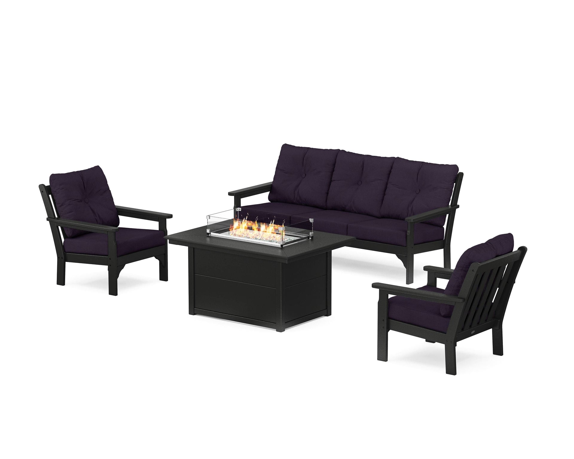 Vineyard Deep Seating Fire Pit Table Set