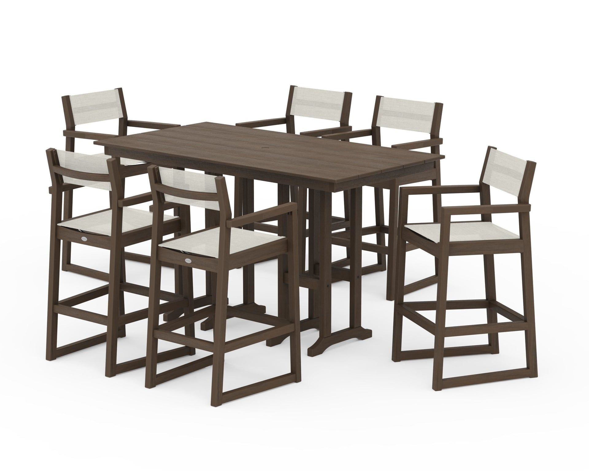 EDGE Sling Arm Chair 7-Piece Farmhouse Bar Set