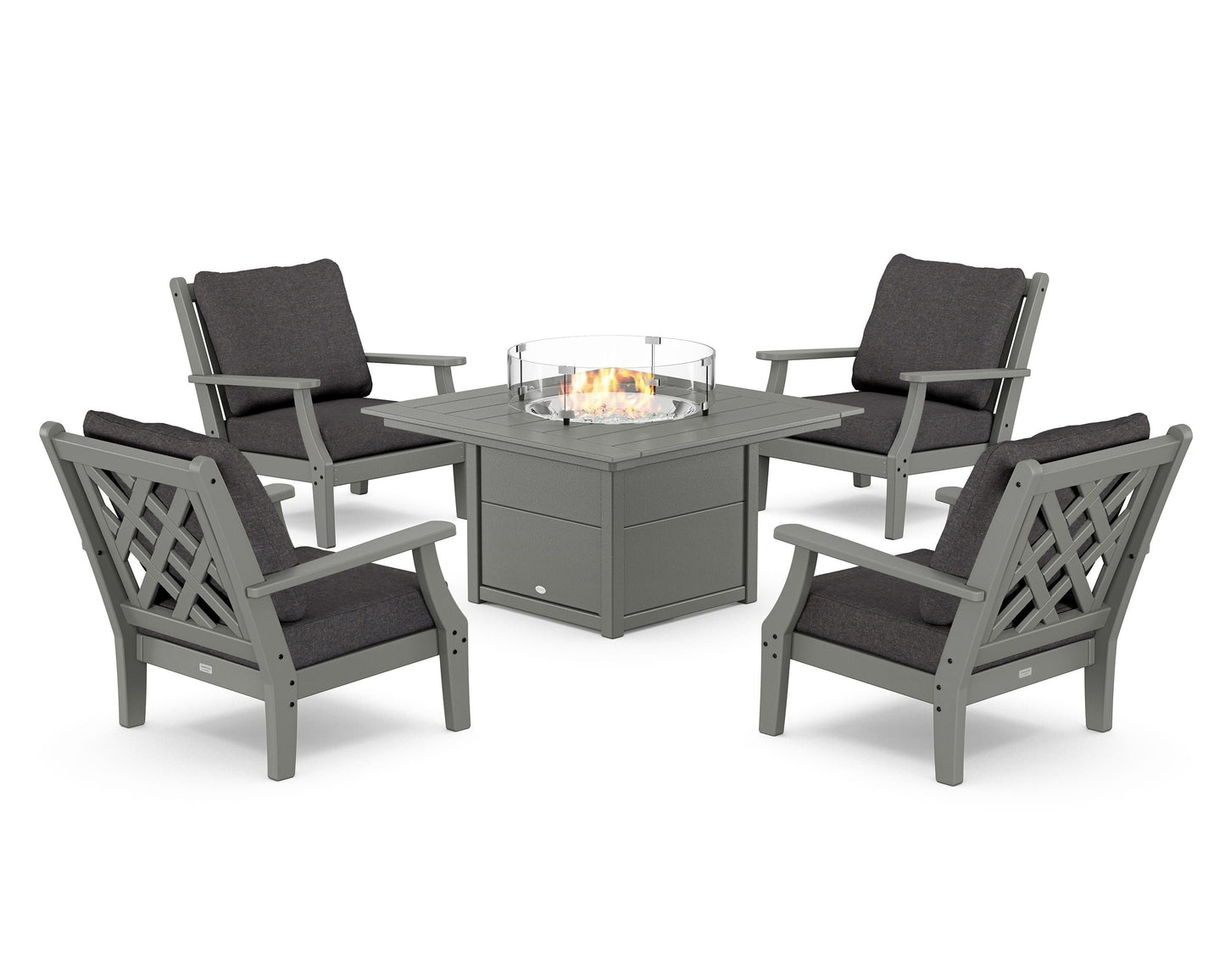 Wovendale 5-Piece Deep Seating Set with Fire Pit Table
