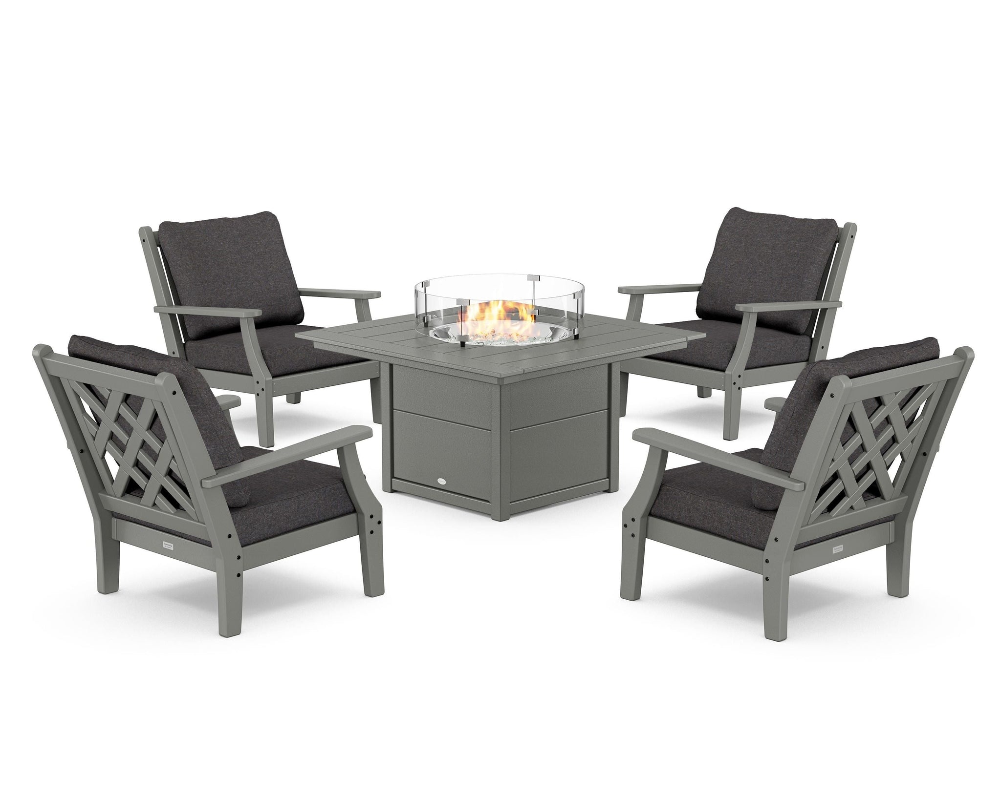 Wovendale 5-Piece Deep Seating Set with Fire Pit Table