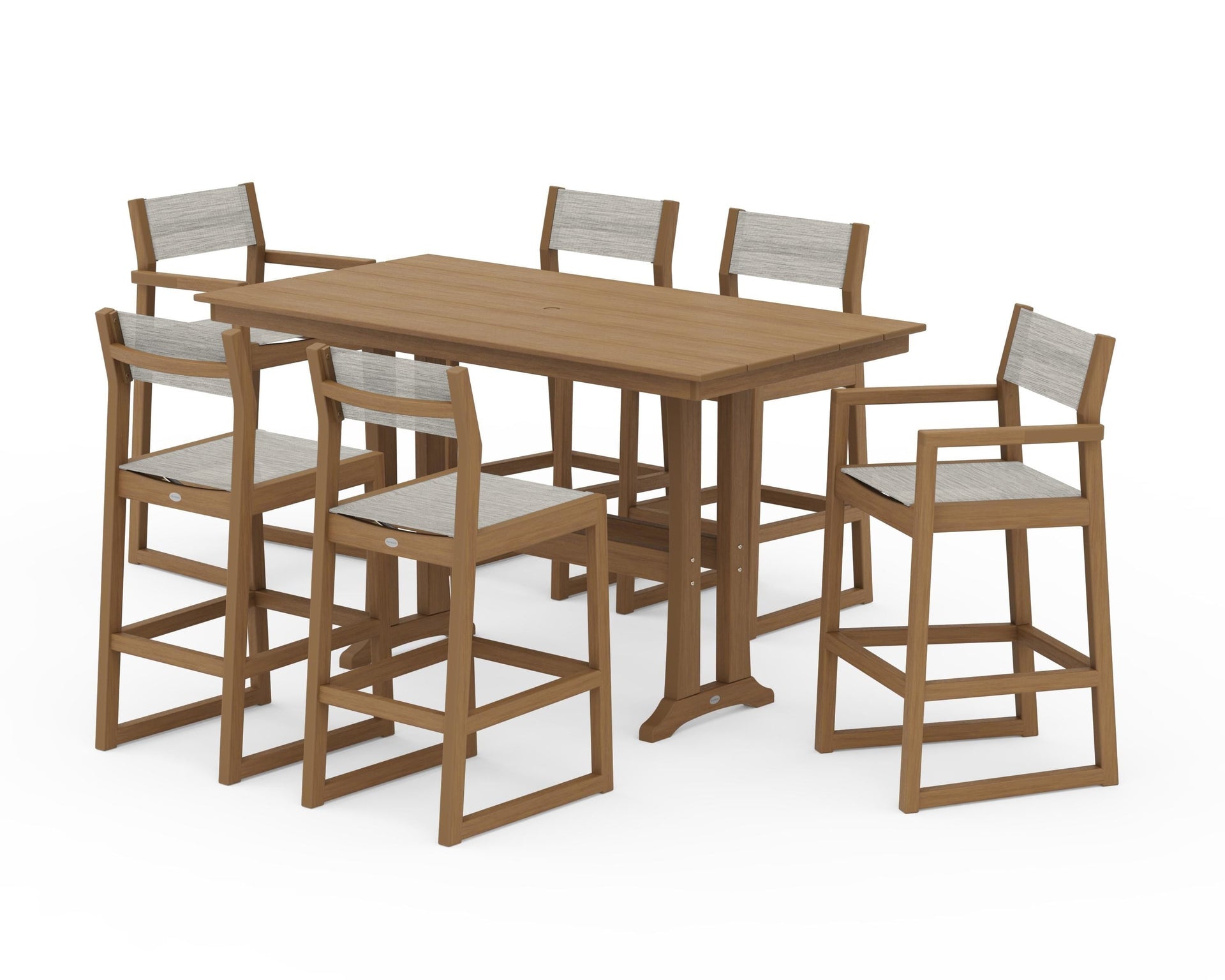 EDGE Sling 7-Piece Farmhouse Bar Set with Trestle Legs