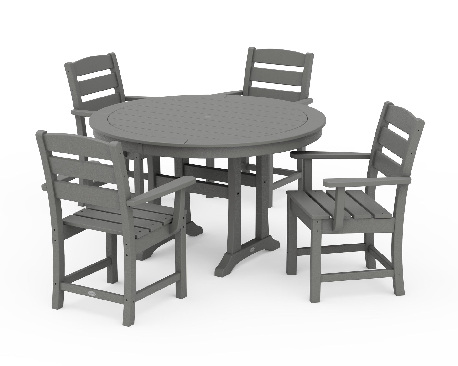 Lakeside 5-Piece Round Dining Set with Trestle Legs