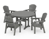 Seashell 5-Piece Round Dining Set with Trestle Legs