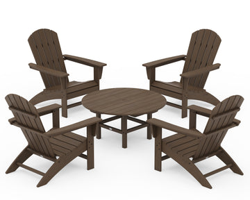 Nautical 5-Piece Adirondack Chair Conversation Set