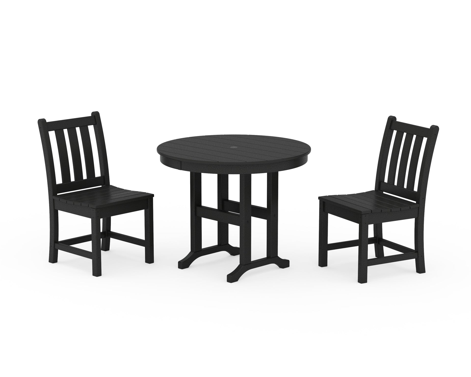 Traditional Garden Side Chair 3-Piece Round Dining Set