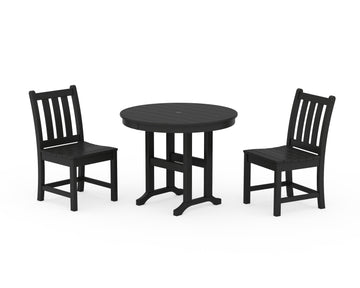 Traditional Garden Side Chair 3-Piece Round Dining Set