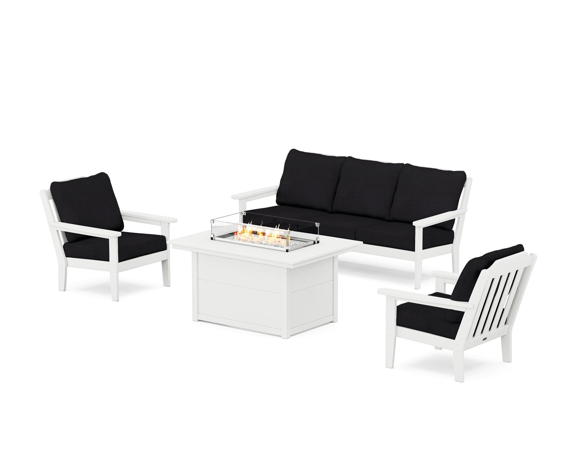 Cottage Deep Seating Fire Pit Table Set