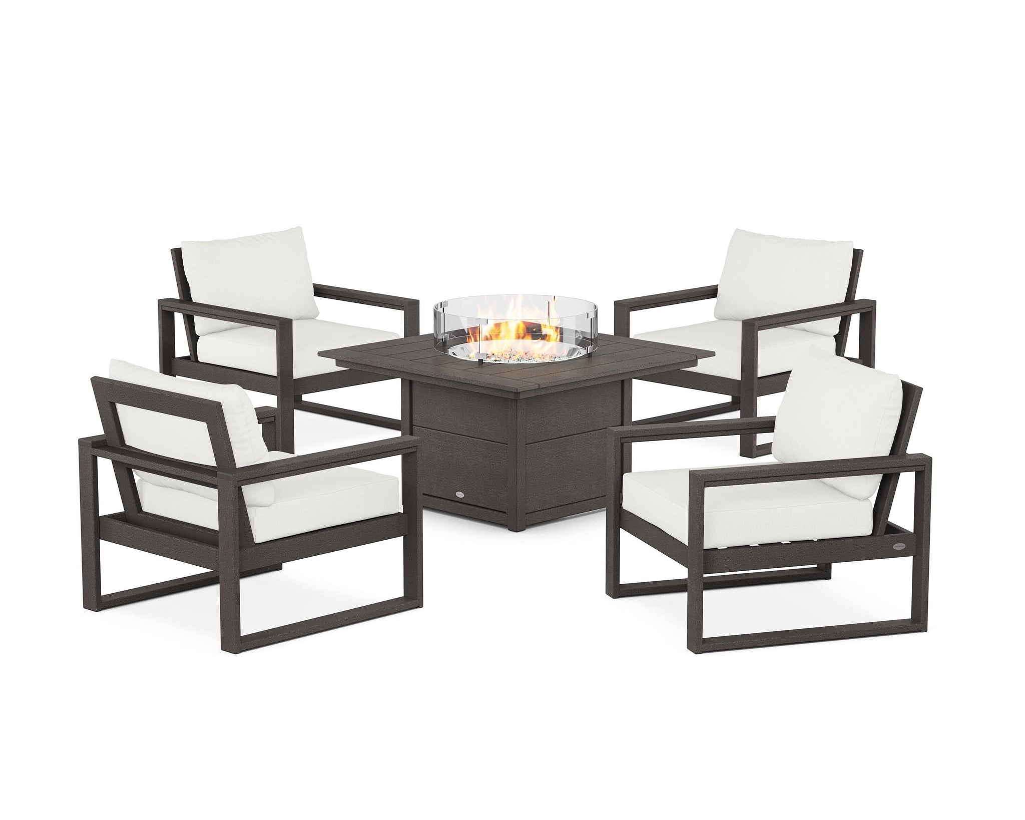 EDGE Sectional 5-Piece Deep Seating Set with Fire Pit Table