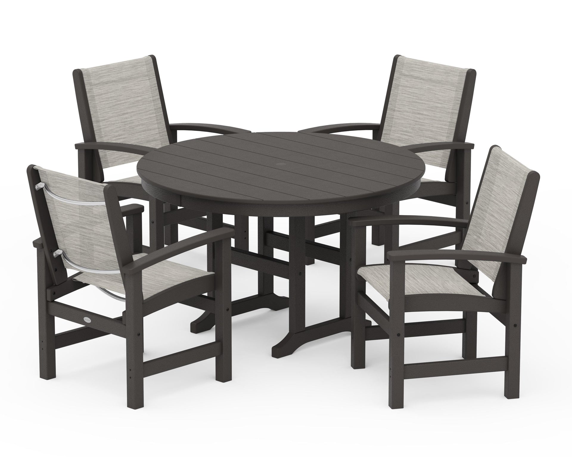 Coastal 5-Piece Round Farmhouse Dining Set